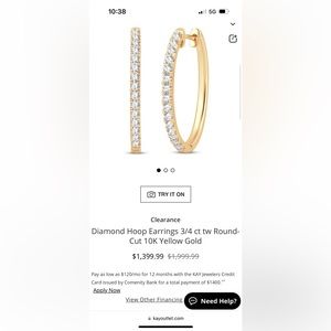 Kay Jewelers Diamond Hoop Earrings
